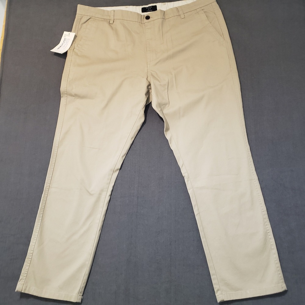 Matchstick Chino Pants Mens 42 Light Apricot‎ Khaki Cotton Casual Trousers